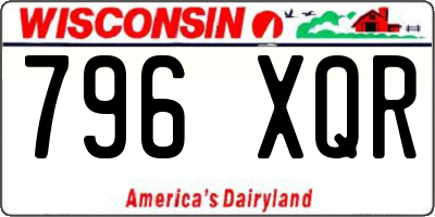 WI license plate 796XQR