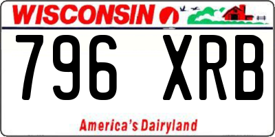 WI license plate 796XRB