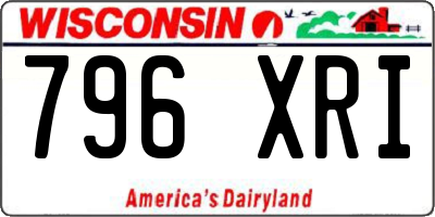 WI license plate 796XRI