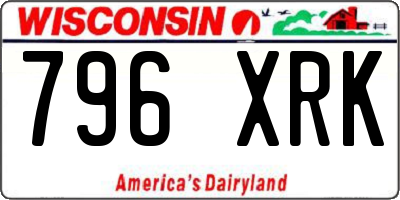 WI license plate 796XRK