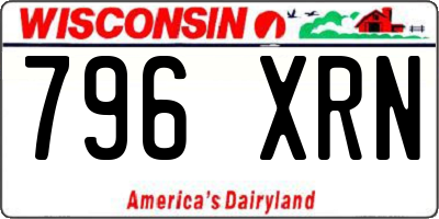 WI license plate 796XRN