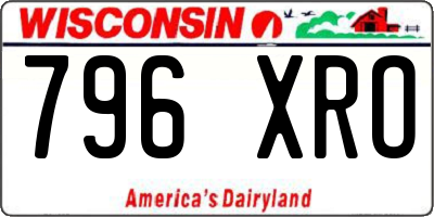 WI license plate 796XRO