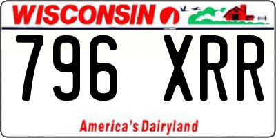 WI license plate 796XRR