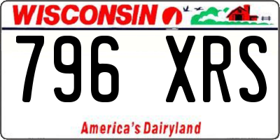 WI license plate 796XRS