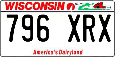 WI license plate 796XRX