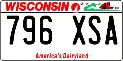 WI license plate 796XSA