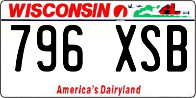 WI license plate 796XSB