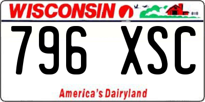 WI license plate 796XSC