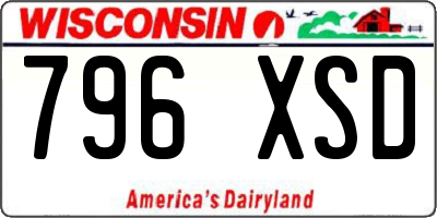 WI license plate 796XSD