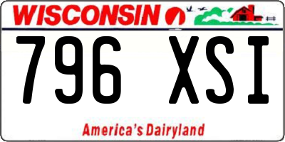 WI license plate 796XSI
