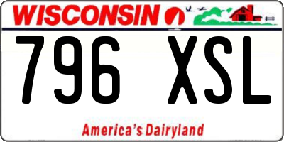WI license plate 796XSL