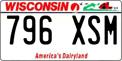 WI license plate 796XSM