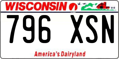 WI license plate 796XSN