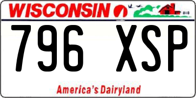 WI license plate 796XSP