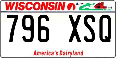 WI license plate 796XSQ