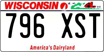 WI license plate 796XST