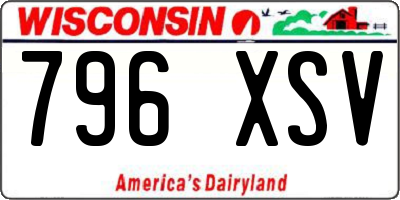 WI license plate 796XSV