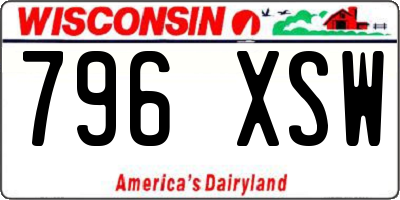 WI license plate 796XSW
