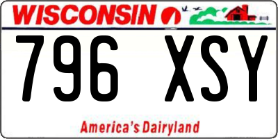 WI license plate 796XSY