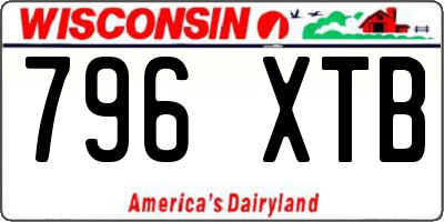 WI license plate 796XTB