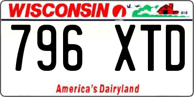 WI license plate 796XTD