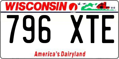 WI license plate 796XTE