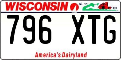 WI license plate 796XTG