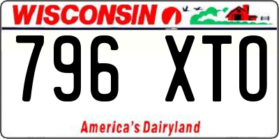 WI license plate 796XTO