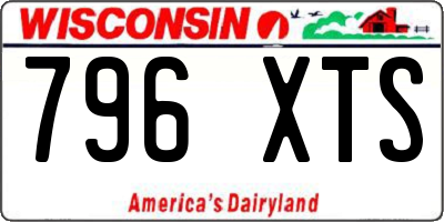 WI license plate 796XTS
