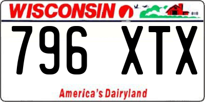 WI license plate 796XTX