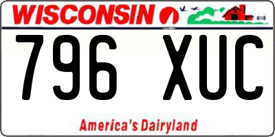 WI license plate 796XUC
