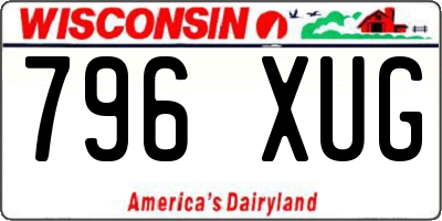 WI license plate 796XUG