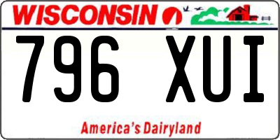 WI license plate 796XUI