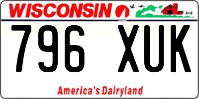 WI license plate 796XUK