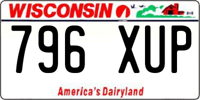 WI license plate 796XUP