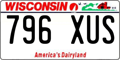 WI license plate 796XUS