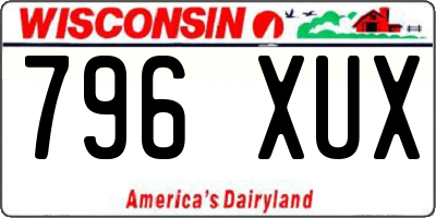 WI license plate 796XUX