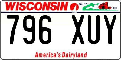 WI license plate 796XUY