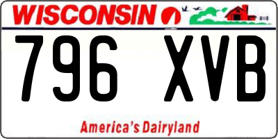 WI license plate 796XVB
