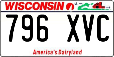 WI license plate 796XVC