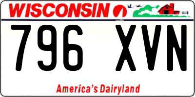 WI license plate 796XVN