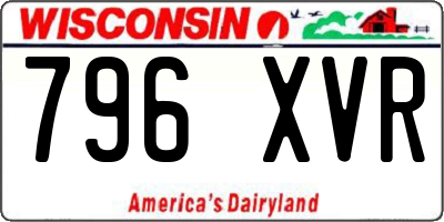 WI license plate 796XVR