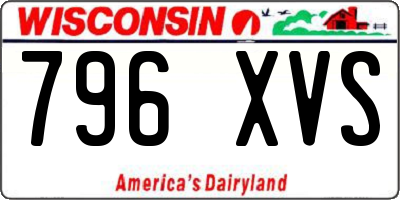 WI license plate 796XVS