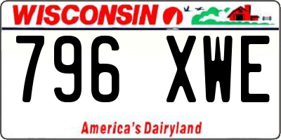 WI license plate 796XWE