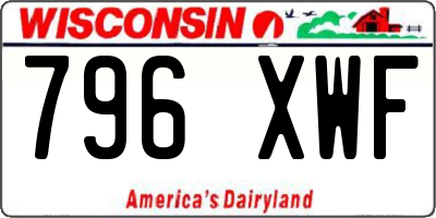 WI license plate 796XWF