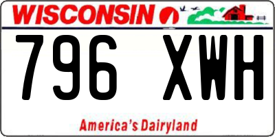 WI license plate 796XWH
