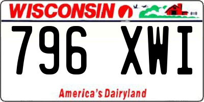WI license plate 796XWI