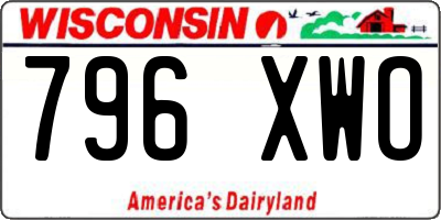 WI license plate 796XWO