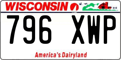 WI license plate 796XWP