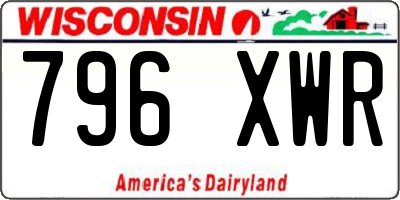 WI license plate 796XWR